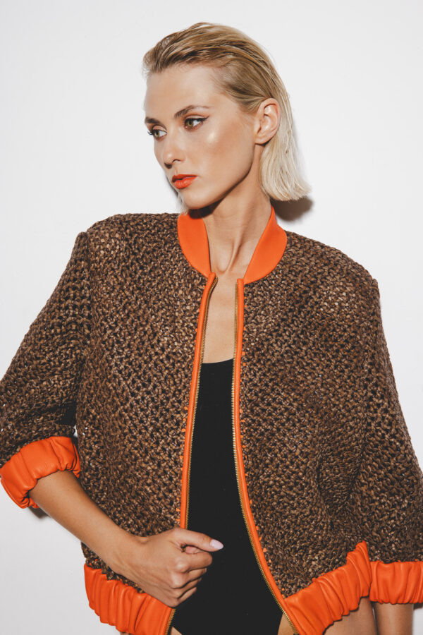 Chaqueta bomber de cuero - Imagen 3