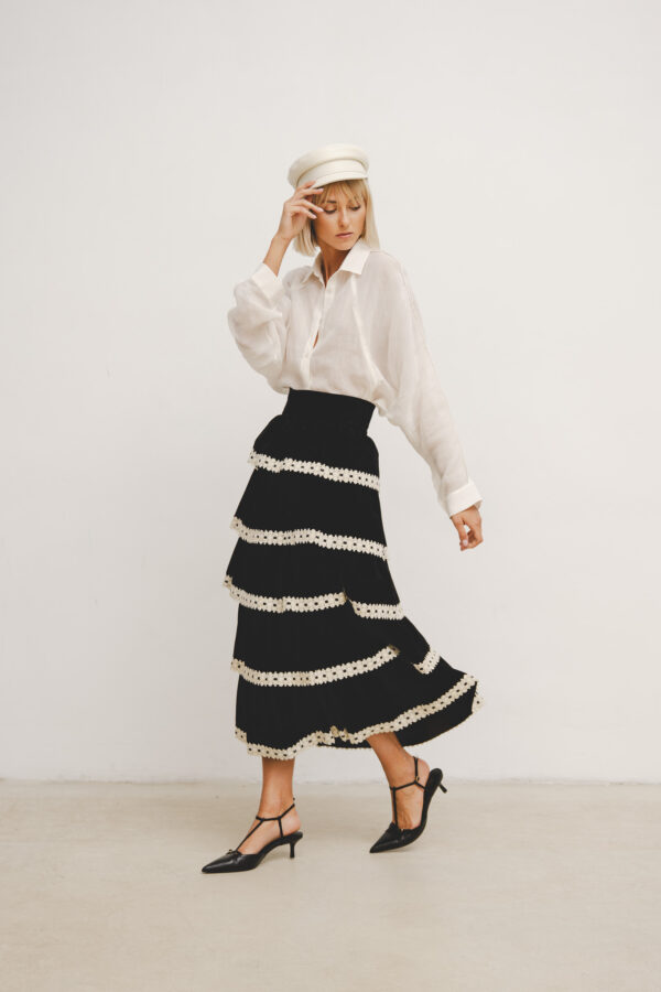 A midi skirt