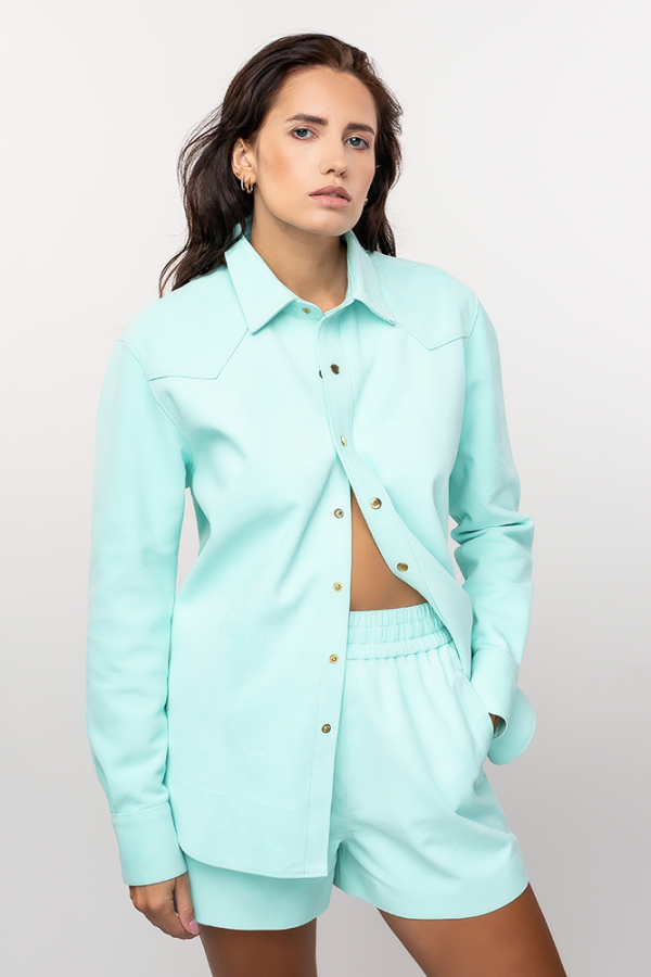 Suede mint shirt