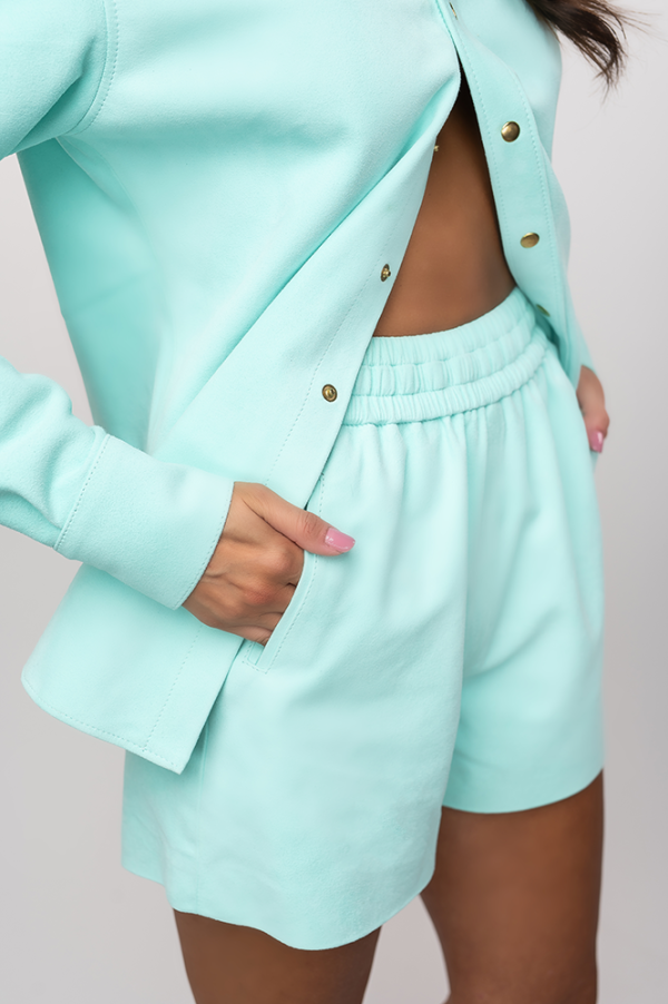 Suede mint shorts