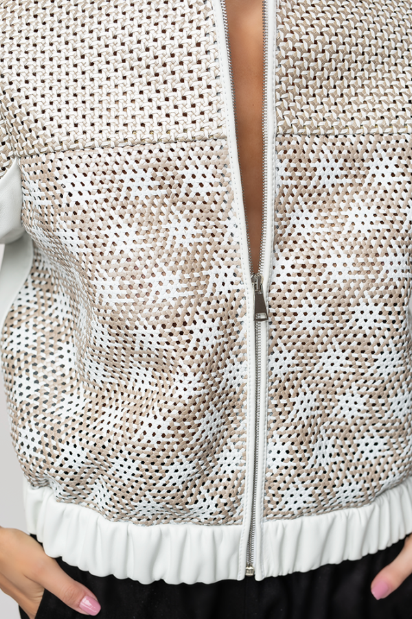 JACKET MADE OF PERFORATED WHITE LEATHER - Image 4