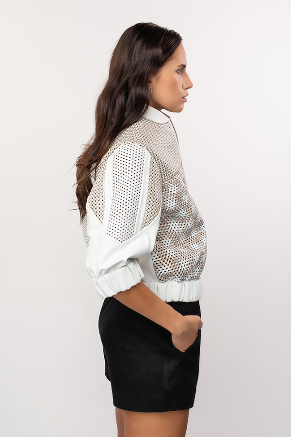 JACKET MADE OF PERFORATED WHITE LEATHER - Image 2