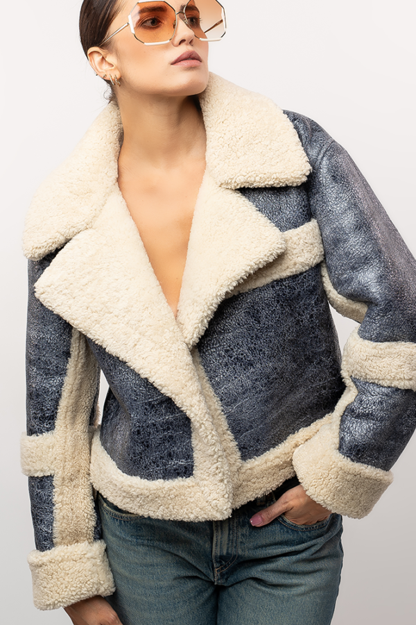 Chaqueta cálida de piel de oveja - Imagen 3