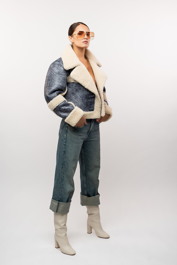 Chaqueta cálida de piel de oveja - Imagen 4