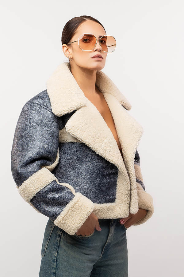 Chaqueta cálida de piel de oveja - Imagen 5