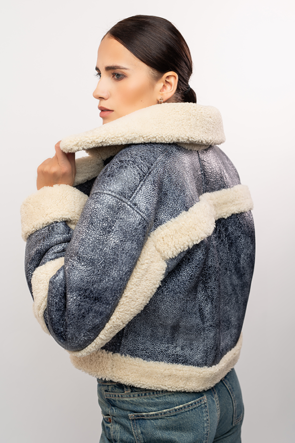 Chaqueta cálida de piel de oveja - Imagen 2