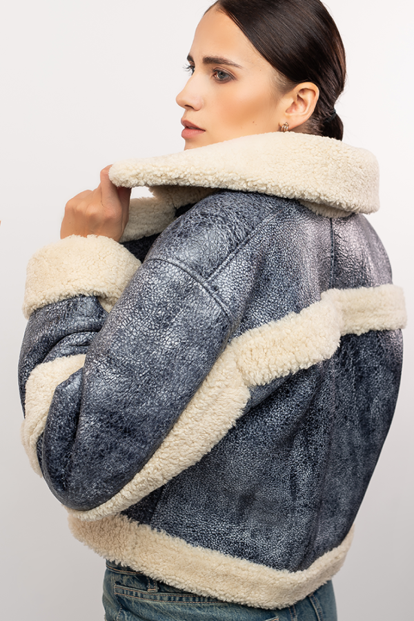 Chaqueta cálida de piel de oveja - Imagen 6