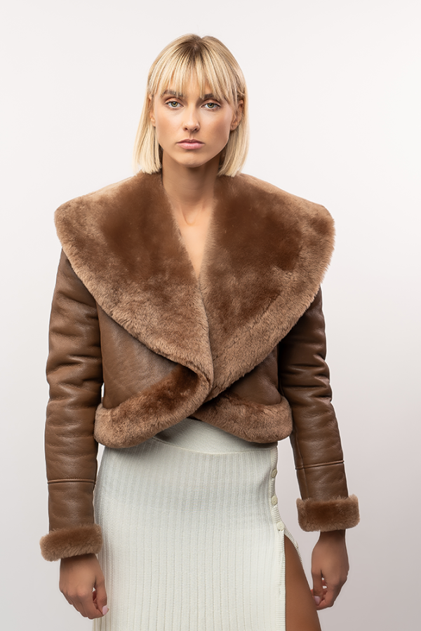 Brown shearling jacket