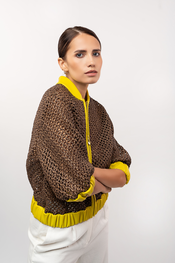 Cazadora bomber de cuero - Imagen 2
