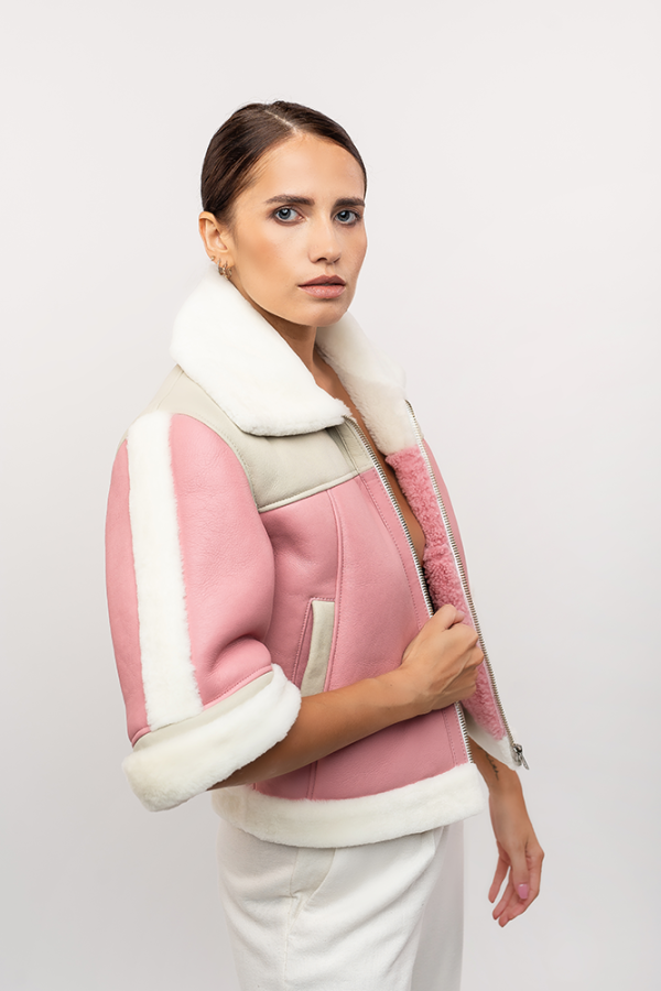 Short shearling jacket - Image 2