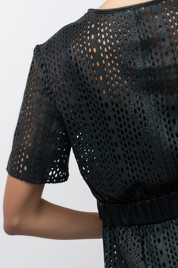 A jumpsuit made from perforated leather - Image 4