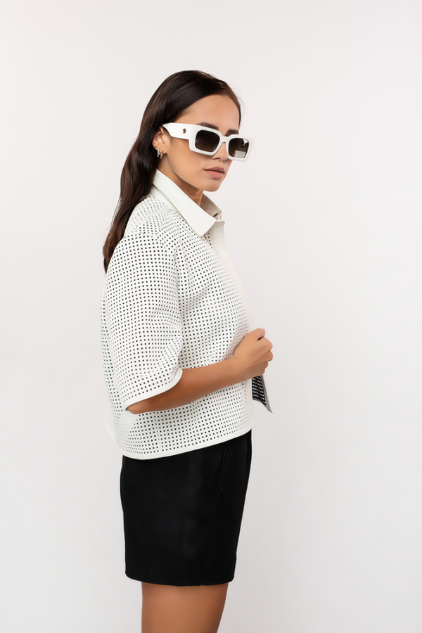 Perforated Leather Shirt - Image 2