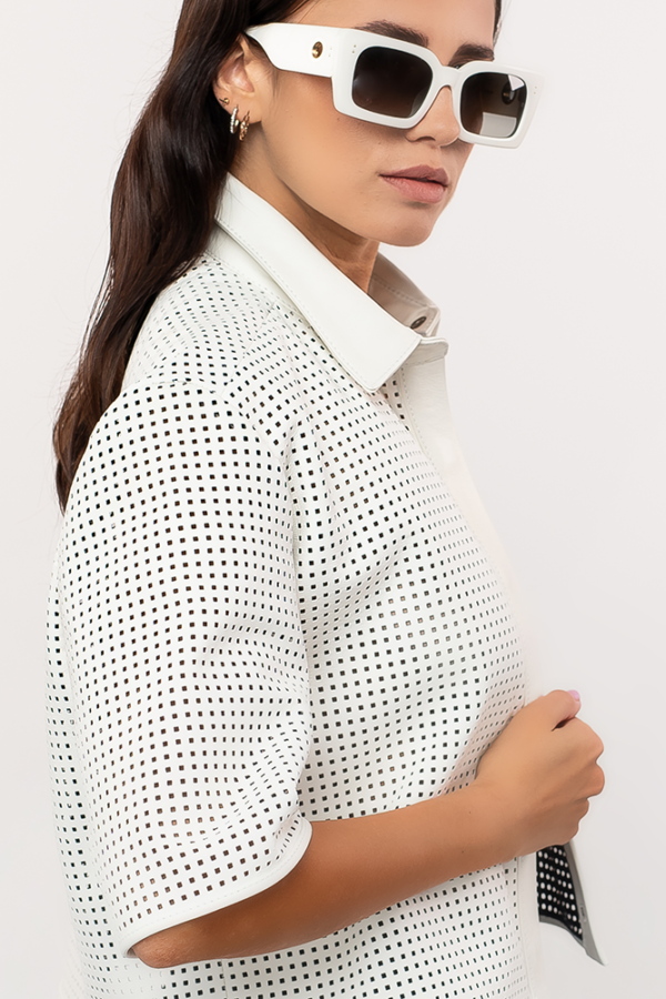 Perforated Leather Shirt - Image 3