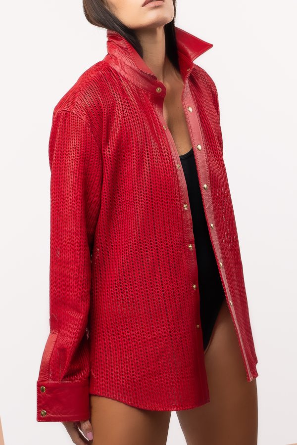 Camisa de cuero roja - Imagen 3