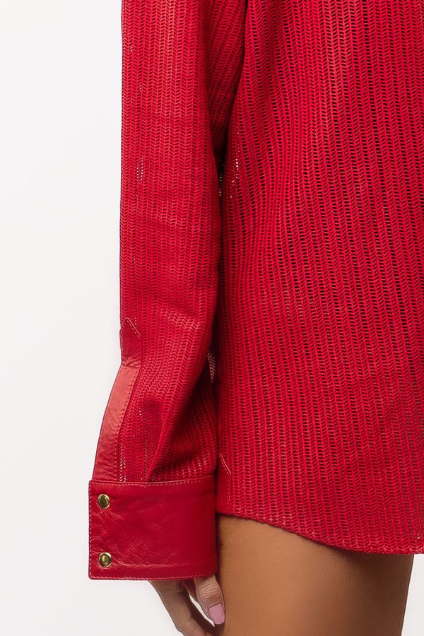 Camisa de cuero roja - Imagen 4