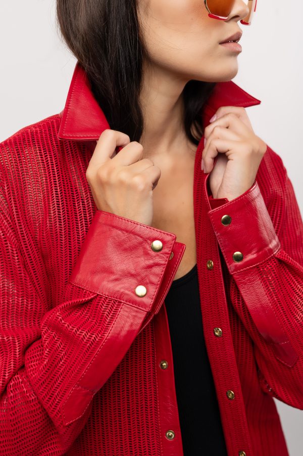 Camisa de cuero roja - Imagen 2